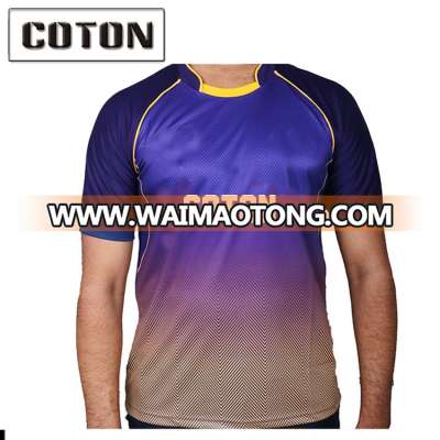 New pattern team digital printing logo design full hand cricket jersey